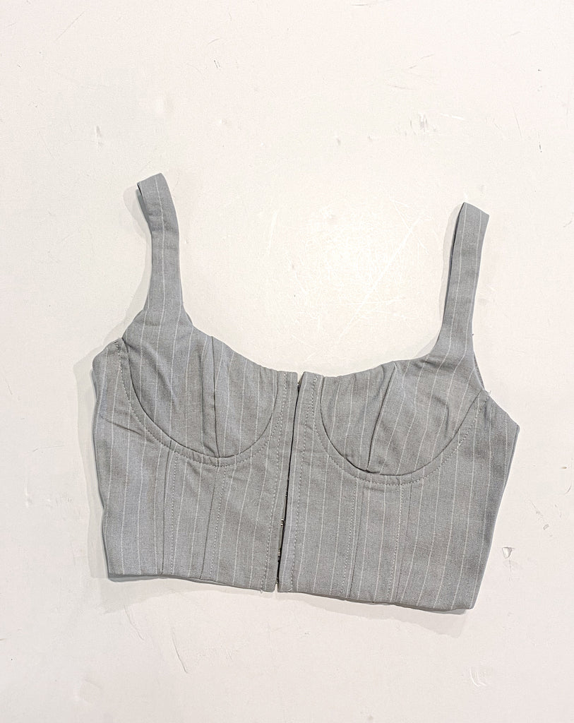 Pinstripe Croptop Grey