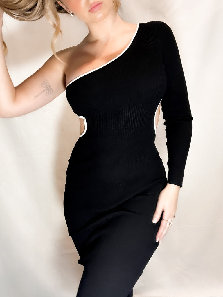 One Shoulder Dress - Black