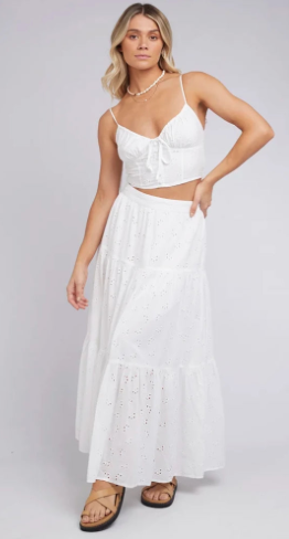Olivia Maxi Skirt -White Lace