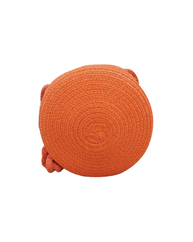 Round Woven Side Bag - Orange