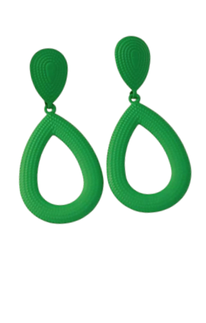 Water Drop Earrings - Bright Green