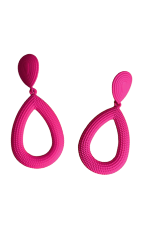 Water Drop Earrings - Bright Pink