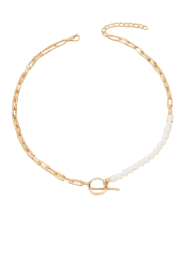 Lou Necklace - Gold Pearl