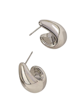 Bean Earrings - Silver